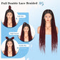 Olymei Criss Cross Knotless Braided Wigs for Black Women Box Braid Wig Braided Lace Front Wigs with Baby Hair Premium Synthetic Lace Front Burgundy Red Box Braided Wig, 36" Full Double Lace