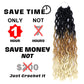 14 Inch Goddess Faux locs Crochet Hair 6 Packs/Lot Soft Gypsy Locs Wavy Crochet Braids Dreadlocks 3 Tone Curly Wavy Twist Braiding Hair Extensions African Roots Braid（1B/27/613)