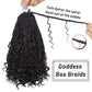 COOKOO 12 Inch Goddess Box Braids Crochet Hair 8 Pack Synthetic Bohemian Hippie Box Braids Crochet Hair Pre-looped With Curly Ends Braiding Hair for Black Women1B#