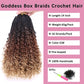 COOKOO 14 Inch 8 Packs Goddess Box Braids Crochet Hair for Women Synthetic Bohomian Hippie Box Braids Crochet Hair Pre Looped With Curly Ends Braiding Hair Extension 53#