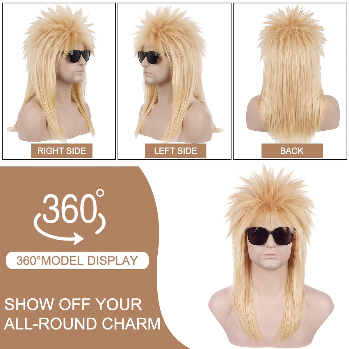 Suncalla 6 Set Punk Wigs for Halloween Party Multi-color