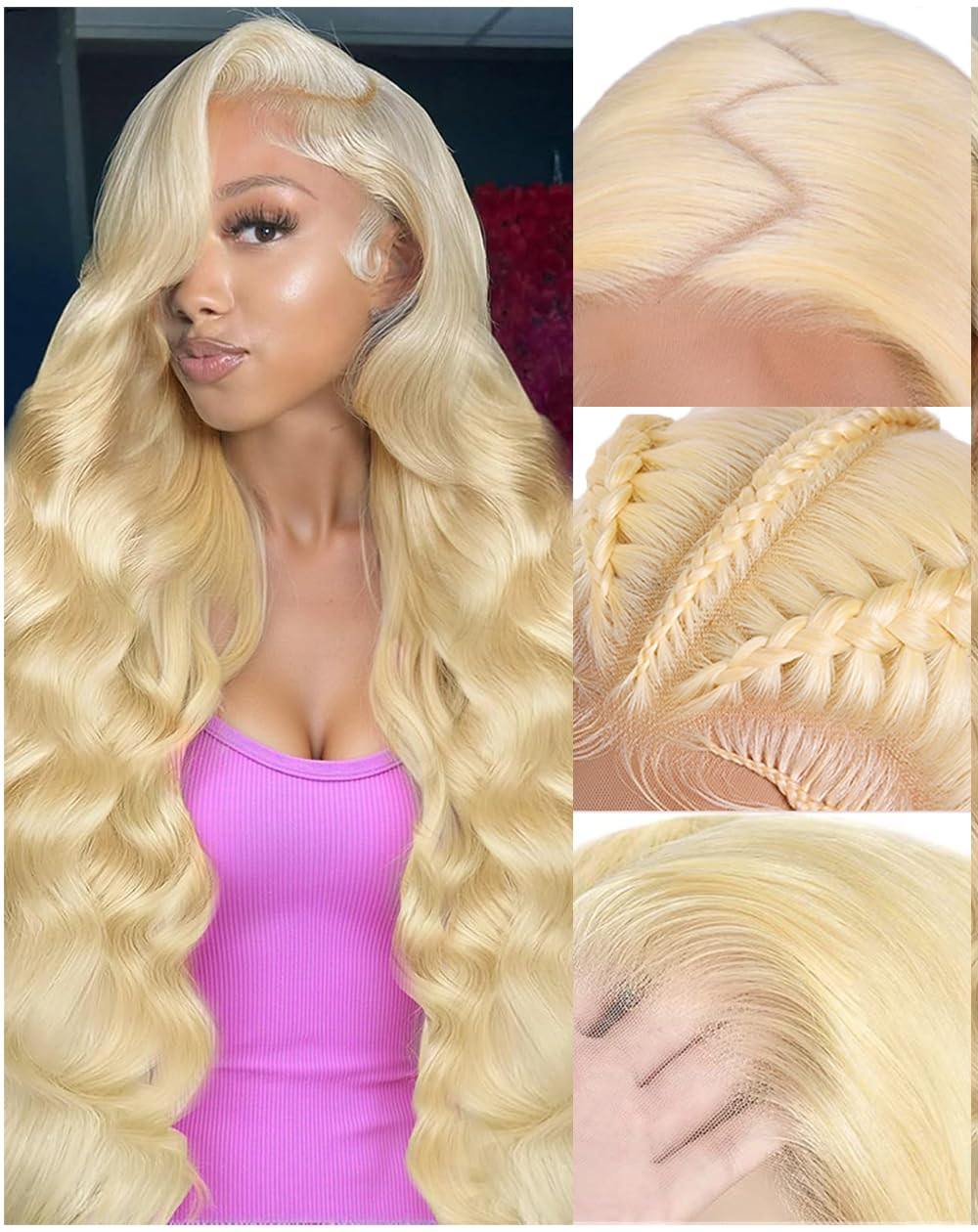 Femca 613 13x6 Lace Front Wig Human Hair Blonde Wig Human Hair 200 Density HD Lace Frontal Wig Pre Plucked 100% Real Human Hair Longer Life No Tangle Minimal Shedding 22 Inch