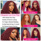 BOSDIOS 99J Burgundy Lace Front Wigs Human Hair 13x6 Deep Wave Lace Frontal Wig Human Hair for Black Women Red Water Curly Wave Wigs 180% Density Glueless Pre Plucked with Baby Hair(24inch)