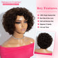 Rebecca Fashion Short Curly Human Hair Wigs for Black Women Side Part Cute Curly Bob Wig Brazilian Remy Non Lace Glueless Wigs Natural Looking Chocolate Brown Color