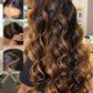 Sunber Ombre Highlight Brown Body Wave Human Hair Glueless Balayage Wigs Pre Cut 7x5 HD Lace Front with Elastic Drawstring 150% Density Put On and Go Pre Plucked Pre Bleached Invisible Knots 24Inch