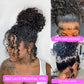 Healthair Deep Wave Lace Front Wig 360 Lace Front Wigs Human Hair Invisi Strap Pre Bleached Pre Cut Lace Pre Plucked Human Hair Wigs for Black Women 12inch