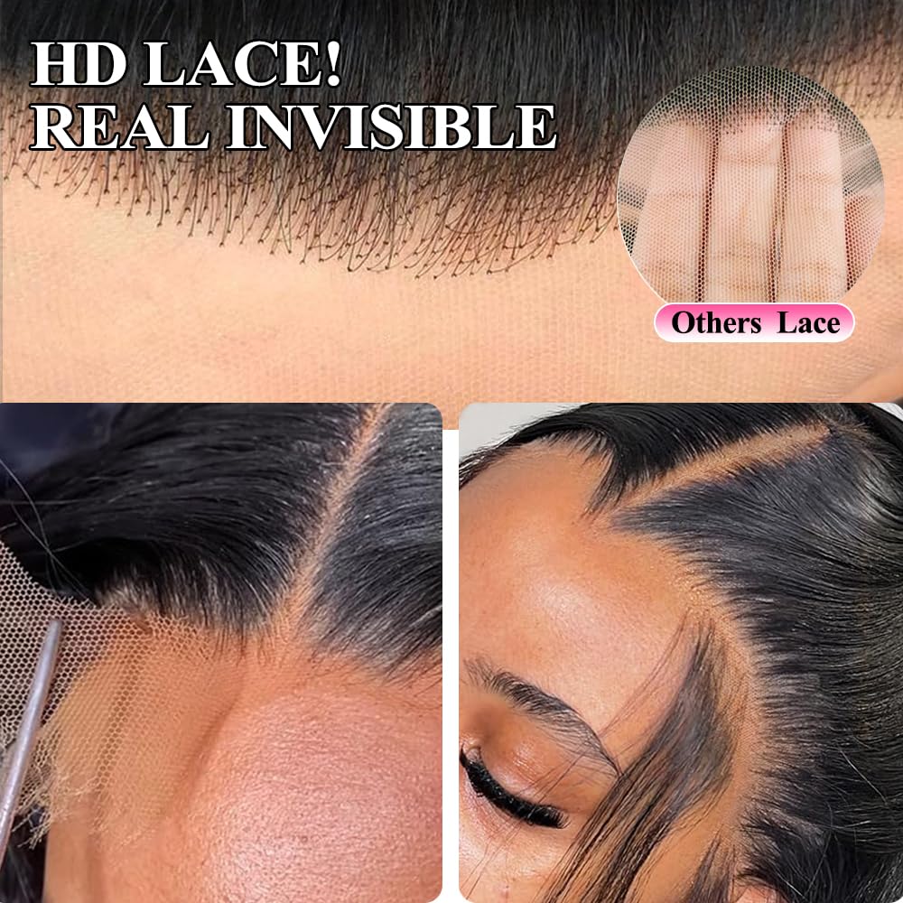 Rylice 28inch body wace lace front wigs human hair 200% density 13x4 HD lace frontal wig glueless narutal black brazilian virgin human hair wigs for black women