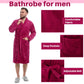 Nuogo 15 Pcs Birthday Gifts for Men Beard Care Set for Him Dad Birthday Gifts Basket Ideas Kit for Men Tumbler Bath Robe for Father's Day Dad Husband Boyfriend Box(Unhooded,Wine Red)