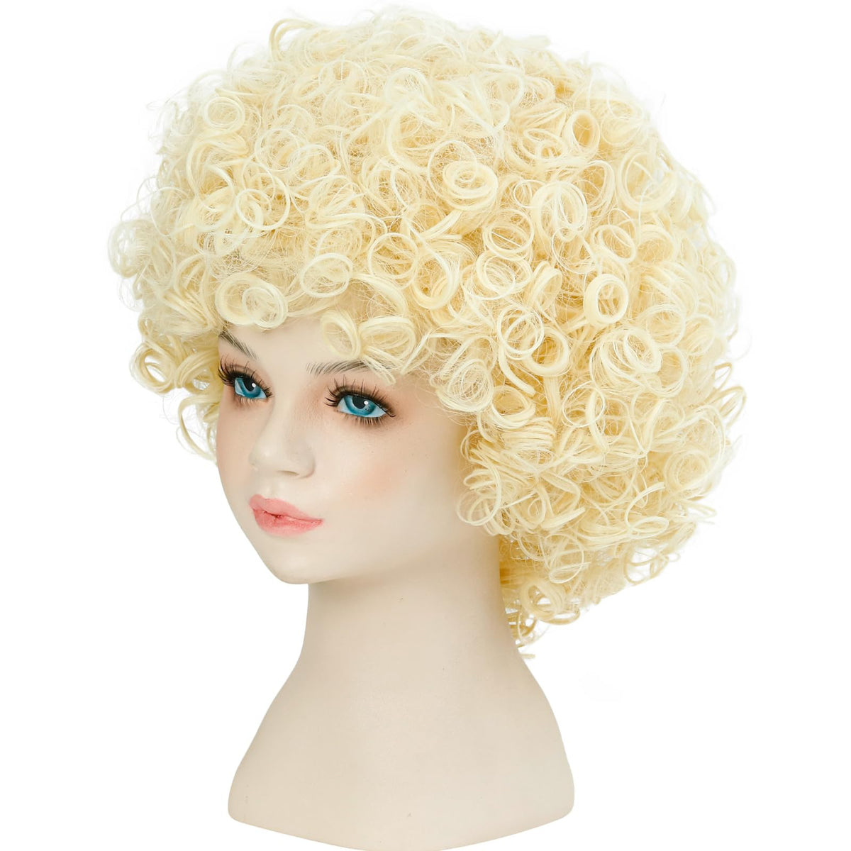 incohair 70s 80s Short Blonde Wig for Boy and Girls Kids Blonde Wig Music Party Halloween Costume Wig Unisex (Light Blonde)