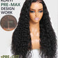 KLAIYI Bye Bye Knots Glueless Wig Pre Cut Water Wave HD Lace Front Wigs Human Hair Pre Bleached Pre Plucked Ready to Go Wigs for Women 30S Easy to Wear Put On and Go Curly Wig Beginner Friendly 26inch