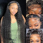 JTMMP 18 Inch Deep Wave Lace Front Wigs Human Hair Pre Plucked 13x6 HD Transparent Lace Frontal Wigs Human Hair 200% Density Deep Curly Glueless Wigs Human Hair for Women