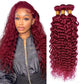 Red Bundles Human Hair Burgundy Water Wave 3 Weave 28 30 32 inch 99J Wet and Wavy Extensions 300g