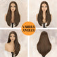 NOSTALGIA Brown Wear and Go Glueless Wigs Pre Plucked Pre Cut for Beginners Synthetic Lace Front Wigs For Woman Long layered Straight 3 Seconds to Wear