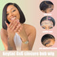 Bob Wig Human Hair Glueless 6x6 Hd Lace Closure Bob Wigs for Women Pre Plucked Bleach Knots Straight Short Bob Lace Front Wigs with Baby Hair Unprocessed Brazilian Virgin Hair Natural Black 12 Inch