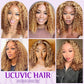 UCUVIC Glueless Wigs Human Hair Pre Plucked Pre Cut Wear And Go Curly 5x5 Deep Wave Bob Wig Human Hair Lace Front Closure Wigs For Black Women 200Density Curly Wig Glueless Highlight Ombre 14 Inch