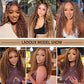 Ladoux Ombre Honey Blonde 13x6 HD Transparent Water Wave Lace Front Human Hair Wigs for Women 180% Density 4/27 Colored Highlight Curly Glueless Wigs 26Inch Pre Plucked with Baby Hair