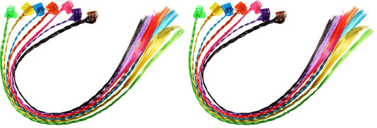 Bememo 21 Pieces Colored Braids Hair Extensions Clip Snaps in Braids Rainbow Kids Fake Hair Extensions Accessories for Children Performance Kids Girls Halloween Cosplay Party Dress up (Pack of 2)
