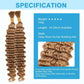 Blonde Human Braiding Hair Deep Water Wave Bulk Human Hair 100g 26 Inch Color 27 Curly Human Hair for Boho Braids Hair Extensions No Weft 2 Braids Per Pack Wet and Wavy