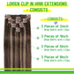 LORIEN Clip in Hair Extensions Real Human Hair, 18 Inch 100g, 2/6 Dark Brown to Chestnut Brown, Clip in 100% Brazilian Remy Human Hair Extensions 8pcs Per Set with 18 Clips Double Weft