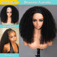VFFTI Kinky Curly Half Wig Human Hair 200% Density Wear Go Glueless Wigs 3 In 1 Seamless Flip Wig 20 Inch Half Wigs for Black Women Invisible Hairline Beginner Friendly