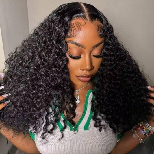Punmasa 20 inch Bob Wig Human Hair 13x6 Frontal Lace Wig 200% Density HD Lace Front Wigs Human Hair Pre Plucked Short Curly Human Hair Wigs for Black Women Natural Black