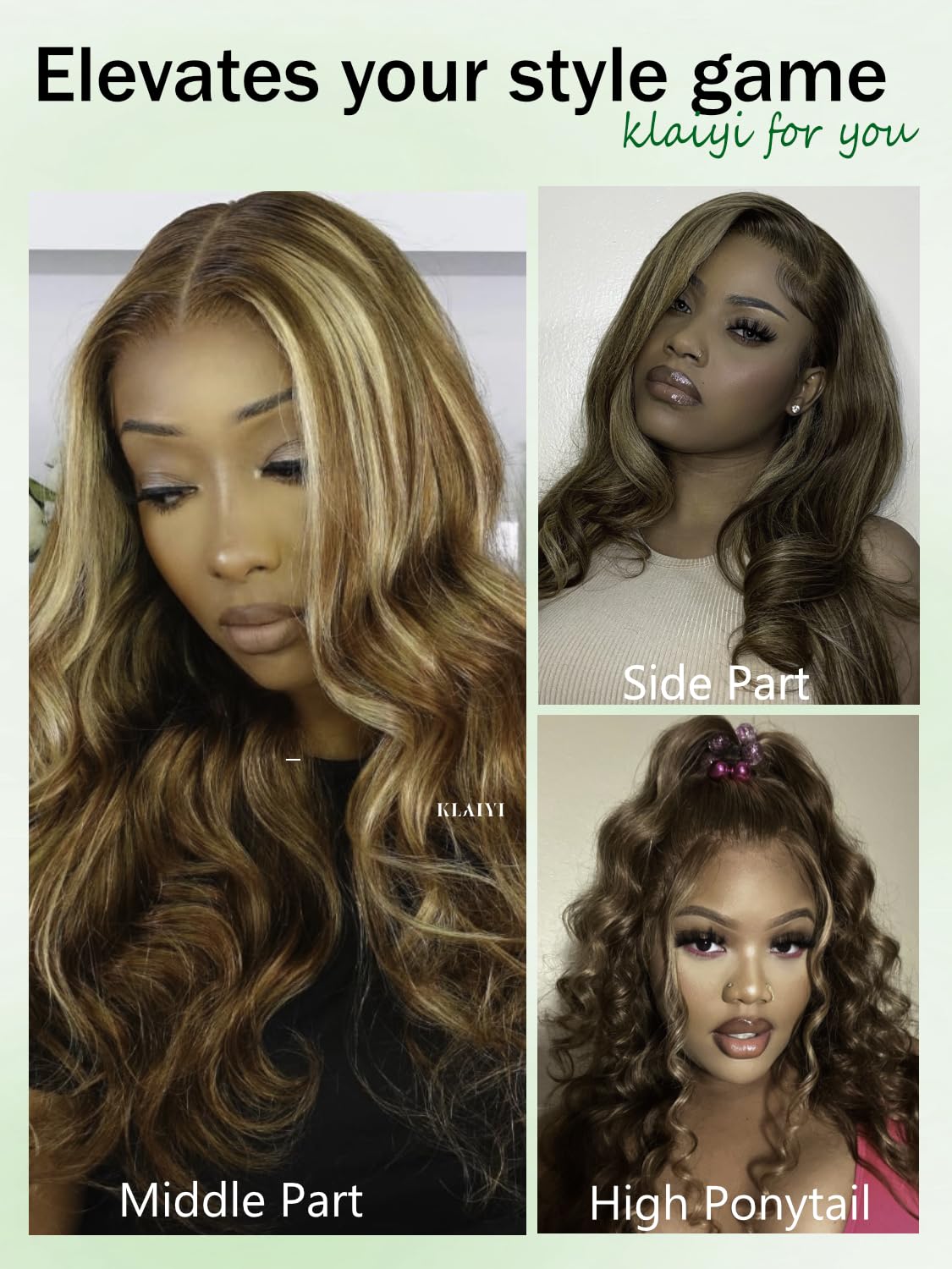 KLAIYI Wear And Go Glueless Wig Bye Bye Knots 13x4 Precut Lace Front Wigs Human Hair Ombre Highlight Blonde Body Wave Wig Pre Bleached Pre Everything Pre Plucked with Baby Hair 3S Ready to Wear 26Inch