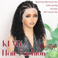 Kinky Curly Braided Wig Human Hair Natural Color Curly Wigs 13X4 Lace Front Wigs Brazilian Curly Wigs 16 Inches Transparent Color Braid Wig For Black Women Pre-Plucked with Baby Hair Glueless Wig