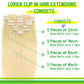 LORIEN Clip in Hair Extensions Real Human Hair, 18 Inch 100g, 613 Bleach Blonde, Clip in 100% Brazilian Remy Human Hair Extensions 8pcs Per Set with 18 Clips Double Weft