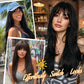 ZRLK Black Wig with Bangs Long Black Wig for Women Synthetic Heat-Resistant Hair Layered Style Hair for Daily and Party Use
