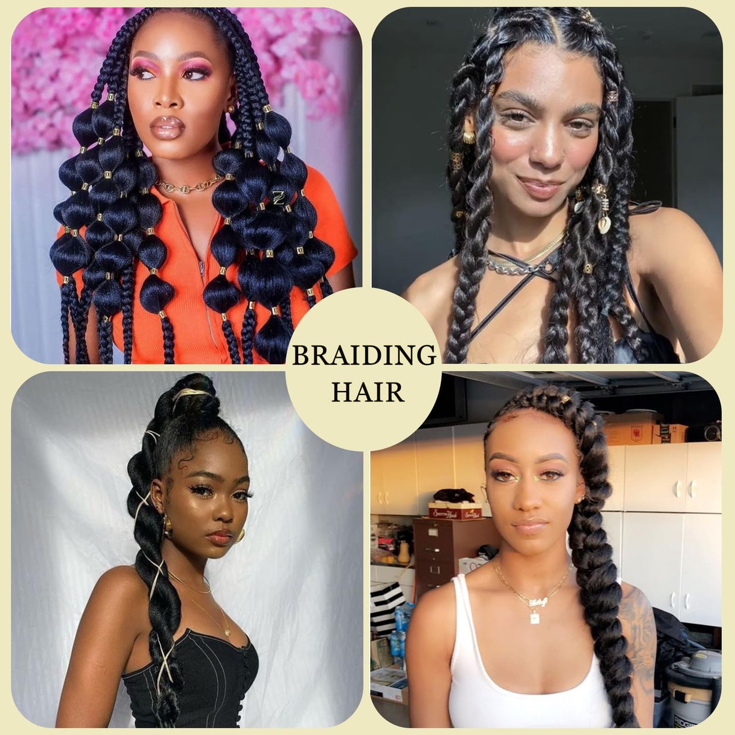 Black Braiding Hair Pre Stretched 2 Packs Kanekalon Box Braids Hair Extensions 26 Inches Synthetic Pre Stretched Braiding Hair
