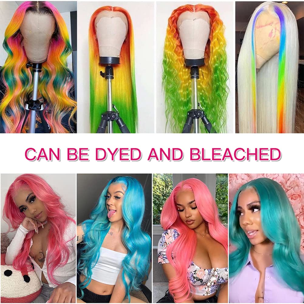 LAPONDAI 13x6 Body Wave Lace Front Wig Human Hair Pre Plucked with Baby Hair 613 Blonde Transparent HD Lace Frontal Wig 18 Inch