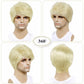 TOPHR Blonde Wig Men Short Straight 6 Inch Heat Resistant Synthetic Blonde Wig for men Daily Costumes or Halloween Wear