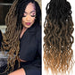 Faux Locs Crochet Hair 24Inch Goddess Locs Crochet Hair, 6Packs Crochet Locs Soft Locs Curly Ends Boho Faux Locs Synthetic Locs Crochet Hair Crochet Braids for Black Women Human Hair(1B/4/30, 24'')