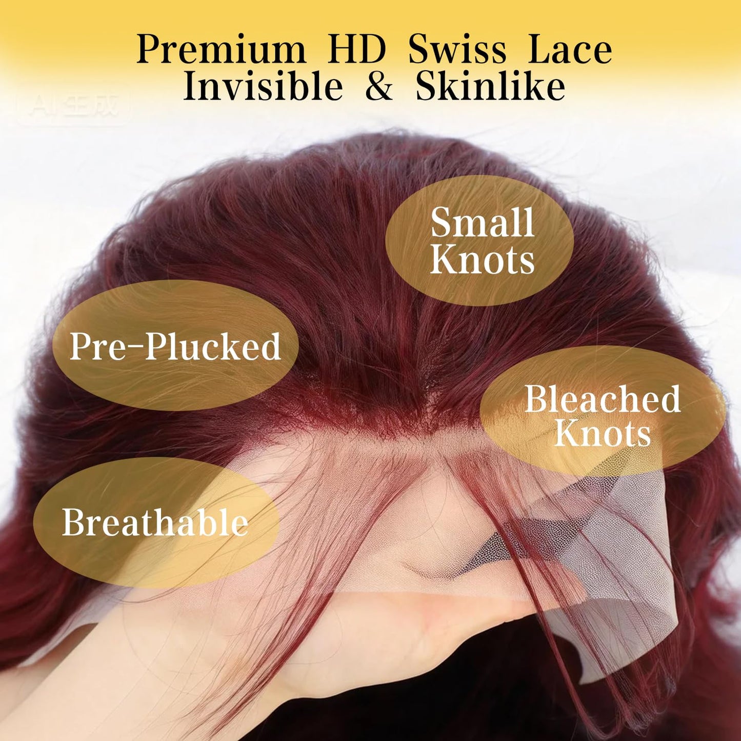Gearina 26 Inch Burgundy Body Wave Wigs Human Hair 13x4 99J HD Body Wave Lace Front Wigs Human Hair Pre Plucked Glueless Lace Front Wigs Human Hair 200% Density for Women
