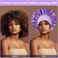 4PCS Silk Bonnet for Sleeping - Satin Bonnets for Black Women & Men, Elastic Wide Band Hair Wrap Cap for Curly Hair, Shower Cap (Black, Sapphire Blue, Pink, Purple)