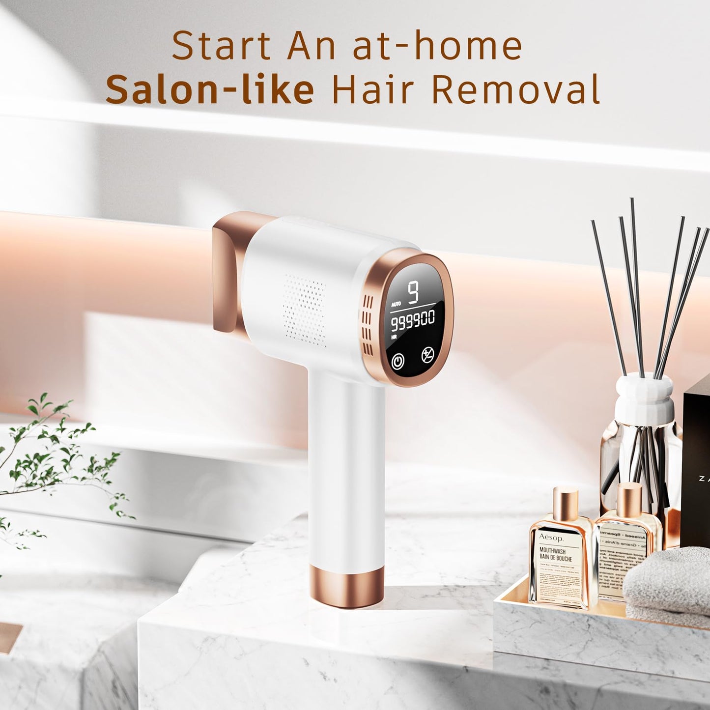 Aopvui IPL Laser Hair Removal for Women and Men, Permanent at-Home Hair Removal Device 999900 Flashes Hair Remover for Whole Body Use