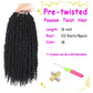 Bileaf Passion Twist Crochet Hair Pre-twisted 16 Inch 8 Packs Crochet Passion Twist Hair, Soft Pre Looped Passion Twist Crochet Braids Bohemian Crochet Hair for Women Girls and Kids 1B