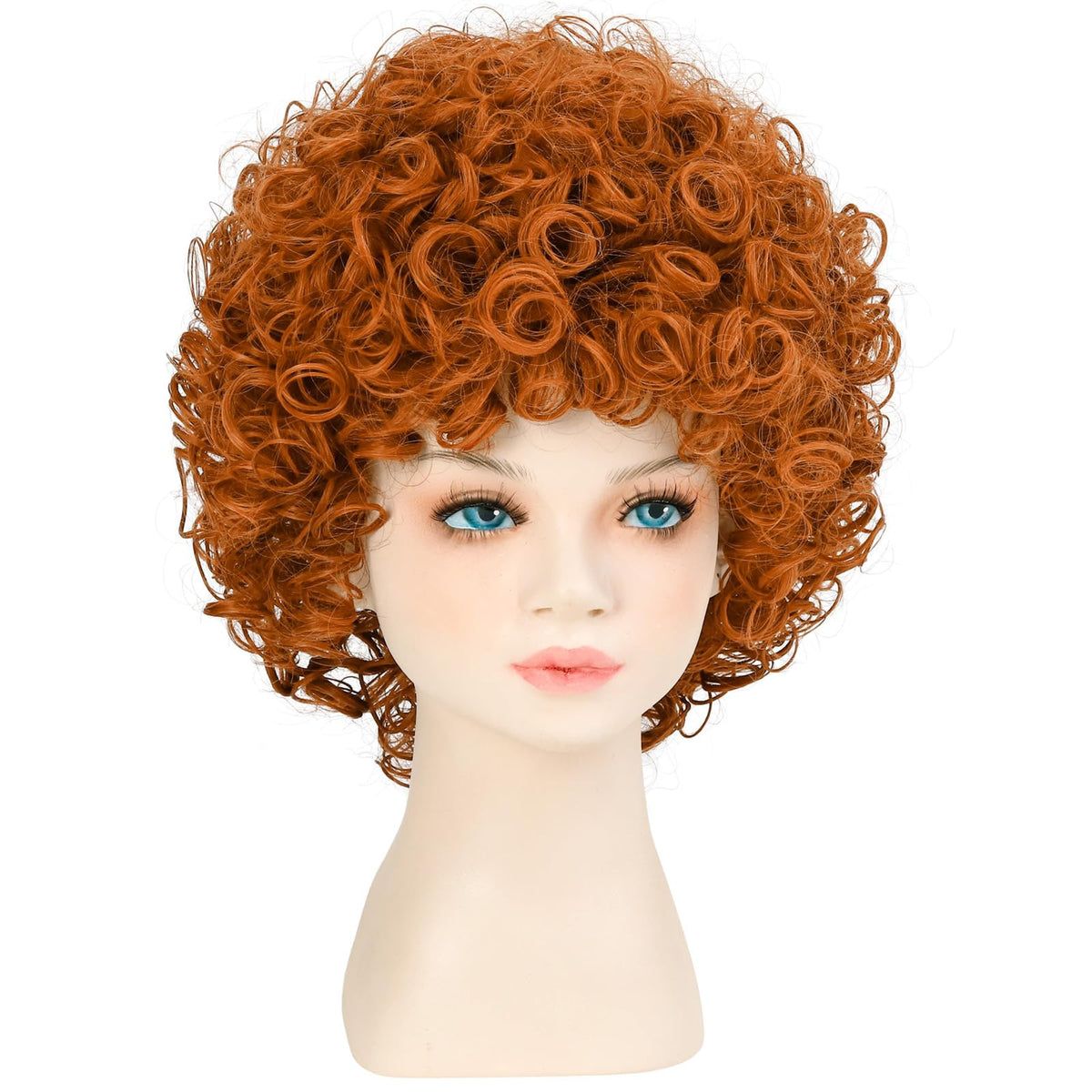 incohair Kids Orange Wig 70s 80s Short Curly Orange Red Hair for Girls & Boys Soft Breathable Synthetic Fibers Cospaly Party Daily Wigs Unisex