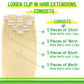 LORIEN Clip in Hair Extensions Real Human Hair, 24 Inch 120g, 613 Bleach Blonde, Clip in 100% Brazilian Remy Human Hair Extensions 8pcs Per Set with 18 Clips Double Weft