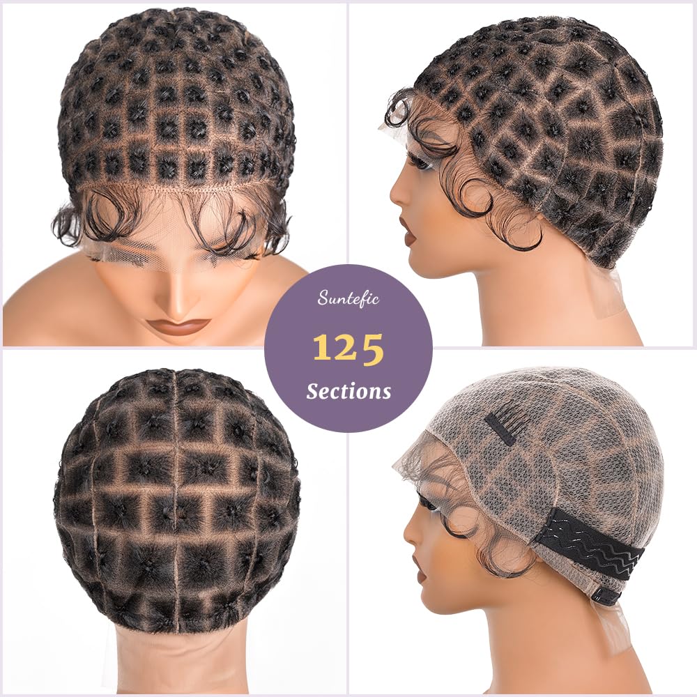 Suntefic Braided Wig Cap With Baby Hair Crochet Wig Cap For Crochet Braids Hair Glueless Double Full Hd Lace Wig Caps For Black Women (Human Baby Hair-125)