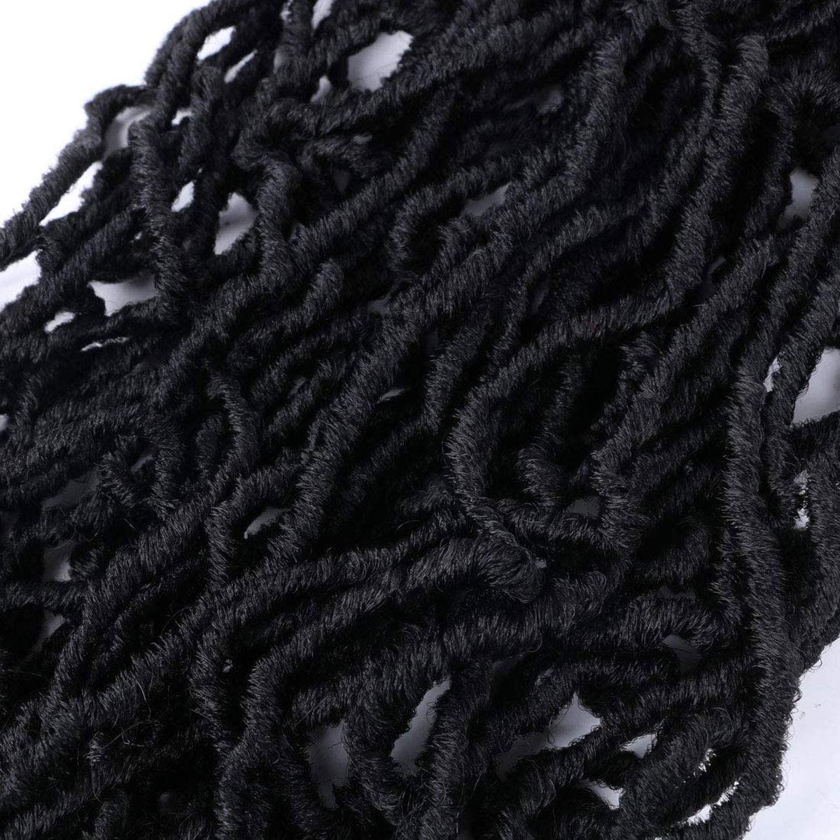 6 Packs Soft Locs Crochet Hair Pre Looped Faux Locs Crochet Braids Goddess Locs Dreadlocs Synthetic Hair For Black Women (1B, 30 Inch (Pack of 6))