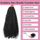 COOKOO 18 Inch Goddess Box Braids Crochet Hair 8 Pack Bohemian Hippie Box Braids Crochet Hair with Curly Ends Synthetic Crochet Braiding Hair for Black Women 1B#