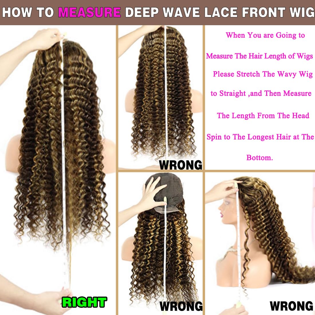 KVFCT 24 inch Ombre Highlight 13x6 Deep Wave Lace Front Wigs Human Hair 200% Density Honey Blonde 4/27 Curly Human Hair Wigs HD Lace Front Glueless Wigs Pre Plucked with Baby Hair Deep Wave Wig