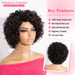 Rebecca Fashion Short Curly Human Hair Wigs for Black Women Side Part Cute Curly Bob Wig Brazilian Remy Non Lace Glueless Wigs Natural Looking Highlight Brown Black Mix Brown Color