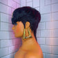QiaQiaRing Pixie Cut Wigs For Black Women Short Layered Pixie Wigs with Bangs Chic Elegent 1b/613/blue Color Glueless Brazilian Virgin Straight Wigs (1B/613/BLUE)