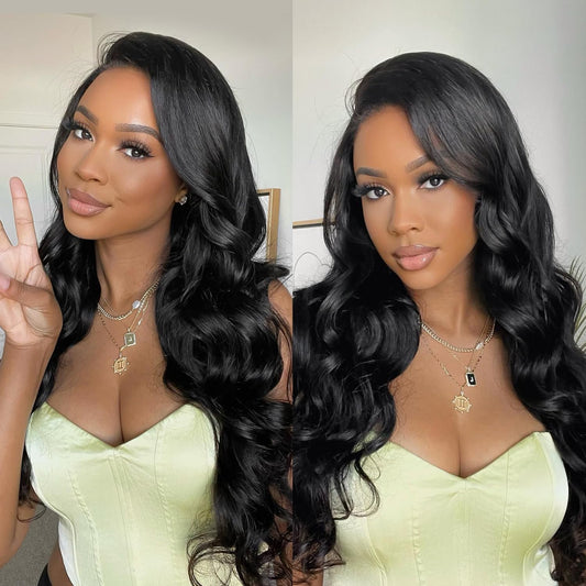 360 Lace Wigs Human Hair 32 Inch Full Lace Wigs Human Hair 360 Body Wave Lace Front Wigs for Women 360 Lace Wigs Pre Plucked With Babay Hair 200% Density Can Make Bun And High Ponytail (34 Inch)