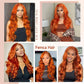Femca 28 Inch Ginger Wig Human Hair 100% Vigin Hair Full 250 Density 13x6 Orange Ginger Body Wave Lace Front Wigs Human Hair Pre Plucked #350 Colored Frontal Wigs Minimal Shedding No Tangle