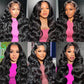 18 Inch 13x4 Body Wave Lace Front Wigs Human Hair 200 Density HD Lace Front Wigs Human Hair Pre Plucked Brazilian Virgin Wigs Human Hair for Women Glueless Lace Frontal Wig Natural Black Body Wave Wig