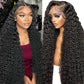 JTMMP 13x6 Deep Wave Lace Front Wigs Human Hair for Women 200% Density Deep Curly Human Hair Wig 34 Inch HD Lace Frontal Wigs Human Hair Pre Plucked with Baby Hair Natural Black Color