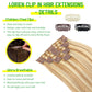 LORIEN Clip in Hair Extensions Real Human Hair, 22 Inch 110g, 18/613 Dark Blonde Highlighted Bleach Blonde, Clip in 100% Brazilian Remy Human Hair Extensions 8pcs Per Set with 18 Clips Double Weft